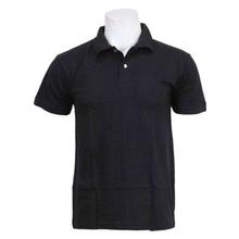 Black Solid Polo Neck T-Shirt For Men