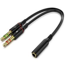Headphone Splitter 3.5Mm Female To 2-Male 3.5Mm Mic Audio Splitter Aux Cable For Computer Headset Adapter