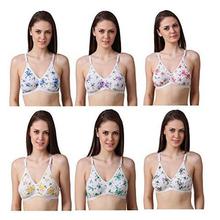 Freely Printed Lingerie Hosiery Bra - 6 PCS Combo