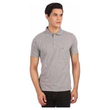 Ash Grey Buttoned Polo T-Shirt For Men - TMF2000