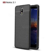 Nokia 3.1, TA-1063DS Auto Focus Soft Rubber Leather Finish Back Cover Case