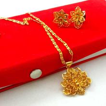 Gold Plated Peacock Designed Pendant Chain & Ear Studs for Women