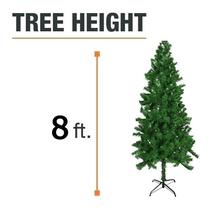 8FT Artificial Green Christmas Tree Indoor Xmas Decoration, Metal Stand