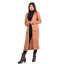 Paislei Camel long stylish asymetrical outer for women  -CL-5830