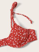 Calico Print Underwire Top With Tanga Bikini Set