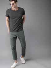 Men Grey Slim Fit Solid Cropped Chinos