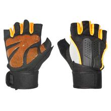 Black/Yellow Gel Grip Half Gloves