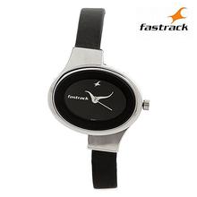 Fastrack Black Leather Strap Analog Watch For Women – 6015SL02