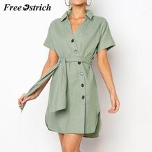 Free Ostrich 2019 Turn Down Collar Elegant Sexy Buttons