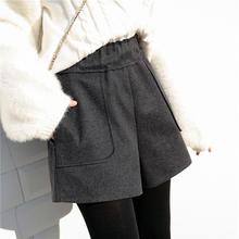 CHINA SALE-   High-waist woolen shorts autumn and winter