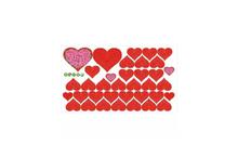 Red Creative Heart Shaped Wall Decor Stickers