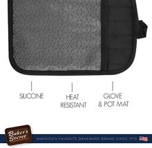 Baker's Secret - Silicone Oven Mitt Pot Holder, Hot Pad with Pocket, Heat Resistant, Rectangular