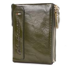 GUBINTU Genuine Crazy Horse Leather Men Wallet Short Coin