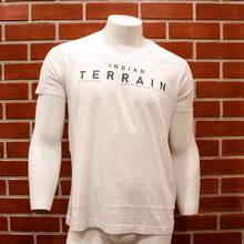 White Indian Terrain Printed Fancy,Stylish T-Shirt For Men