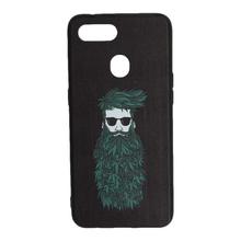 Black Colored Beard Man Printed Mobile Back Cover For Oppo F9
