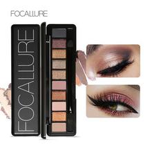 FOCALLURE 10 colors pigmented eyeshadow palette easy to wear