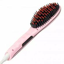 Pink Fast Hair Straightener Brush Comb