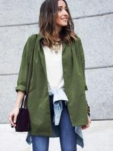 Army Green V Neck Belt Coat