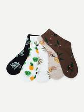 Pineapple & Plant Pattern Socks 5pairs