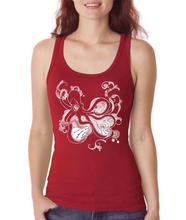 Maroon Octopus Printed Tank Top For Women