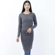 Solid Mix Cashmere One Piece Dress For Women