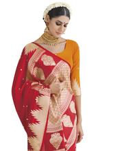 Stylee Lifestyle Red Banarasi Silk Jacquard Saree - 2074