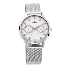 Titan Sparkle White Dial Chronograph Watch For Women - 2569SM05