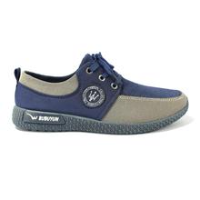 Navy/Grey Lace Up Casual Shoes For Men - AV9