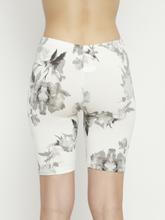 Clovia Mid Waist Floral Print Cycling Shorts with Inner Elastic in White - Cotton