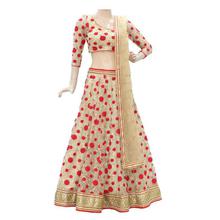 Golden/Red Floral Embroidered Lehenga Set For Women