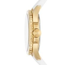 Fossil White/Gold Leather Casual Watch For Women - ES5286