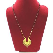 Gold Plated Golden/Black Ramleela Designed Pendant Mangalsutra Necklace For Women