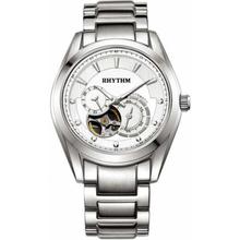 Rhythm A1101S06 White Dial Chronograph Watch For Men