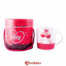 Archies Ceramic Mug Love 150ml with Basket