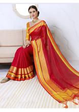 Stylee Lifestyle Orange Kota Silk Woven Saree -1535