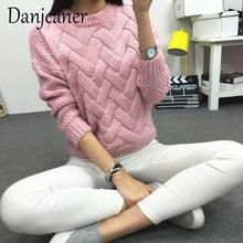 Danjeaner 2018 Vintage Women Sweater New Fashion O-neck