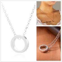 Gold Toned Open Circle Ring Adjustable Locket Chain Pendant For Women