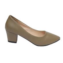 Solid Pump Block Heel Shoes For Women