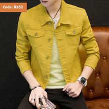 Men’s Summer Slim Fit Denim Jacket Yellow