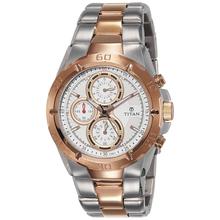 Titan Octane Chronograph White Dial Men's Watch - 9308KM01