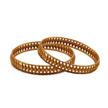 Connected Diamond Gold Toned Bangle For Women- 1 Pair