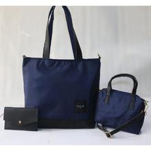 Yavie Blue/Navy Tote Combo with Sidebag and Purse 3 in 1 Offer-9030