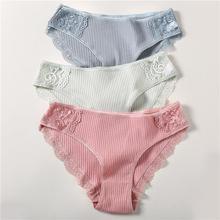 Cotton Panty 3Pcs/lot Solid Women's Panties Comfort