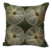 Green Flowers Designed 16" x 16" Cushion Cover