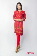 Red cotton printed kurti-BC 906