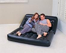 Best Way Air Sofa Cum Bed Recliner Lounger Kids Children Baby Bad (Black)