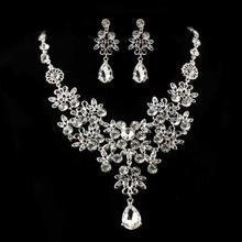 FashionieStore dangler Women eardrop Girls Ear Studs Hoop  Prom Wedding Bridal Jewelry Crystal Rhinestone Necklace Earring Sets E