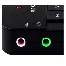 Aafno Pasal Black USB 2.0 HiFi Magic Voice 8.1 Channel Audio Sound Card Earphone Adapter