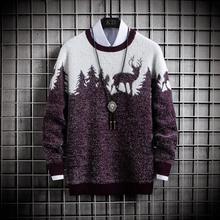 High Quality Knitted Sweater Men With Deer Pullover