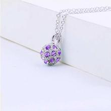 Purple Swarovski Crystal Ball Pendant Necklace